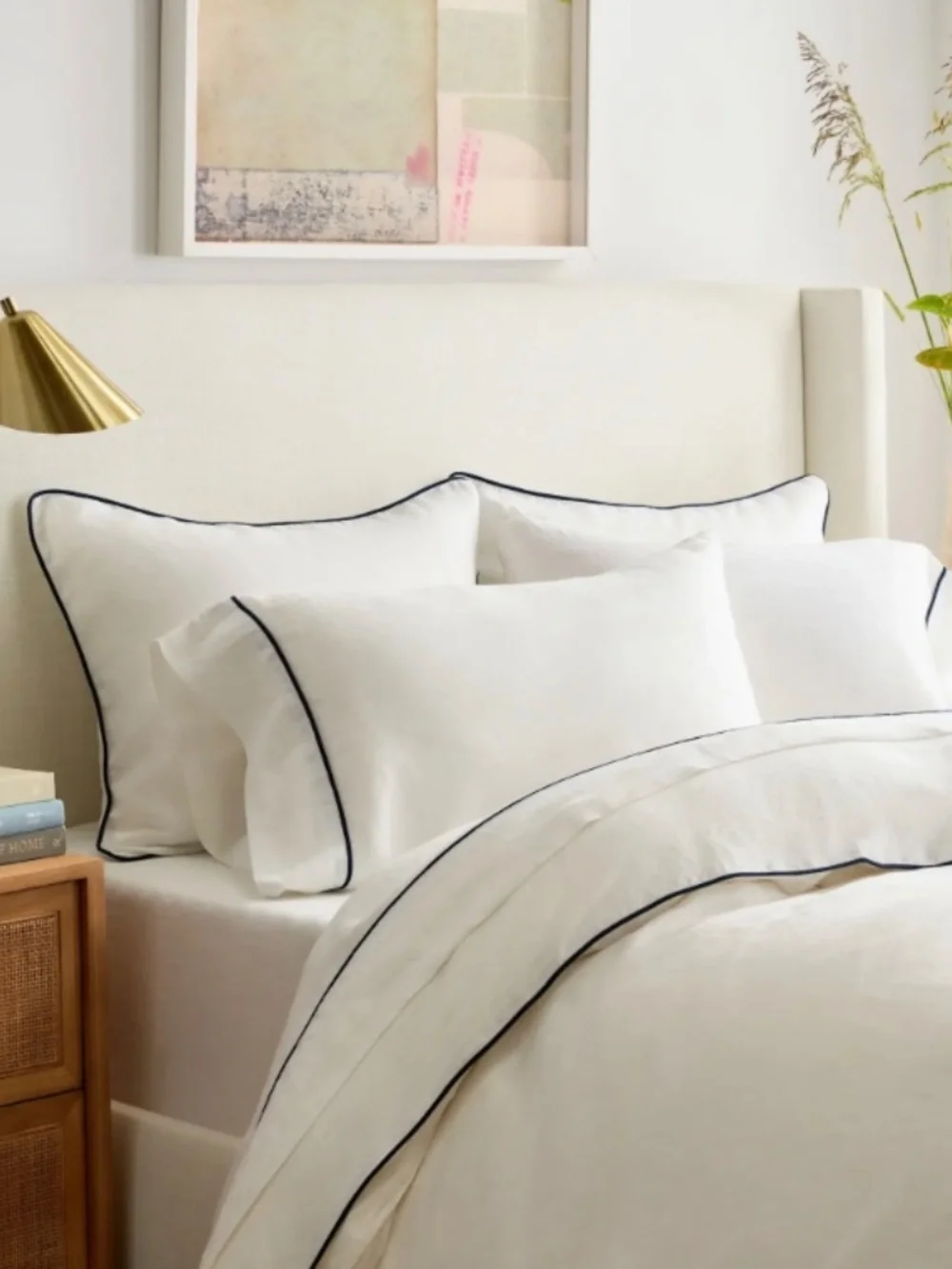 Quince European Linen Piped Duvet Cover Set